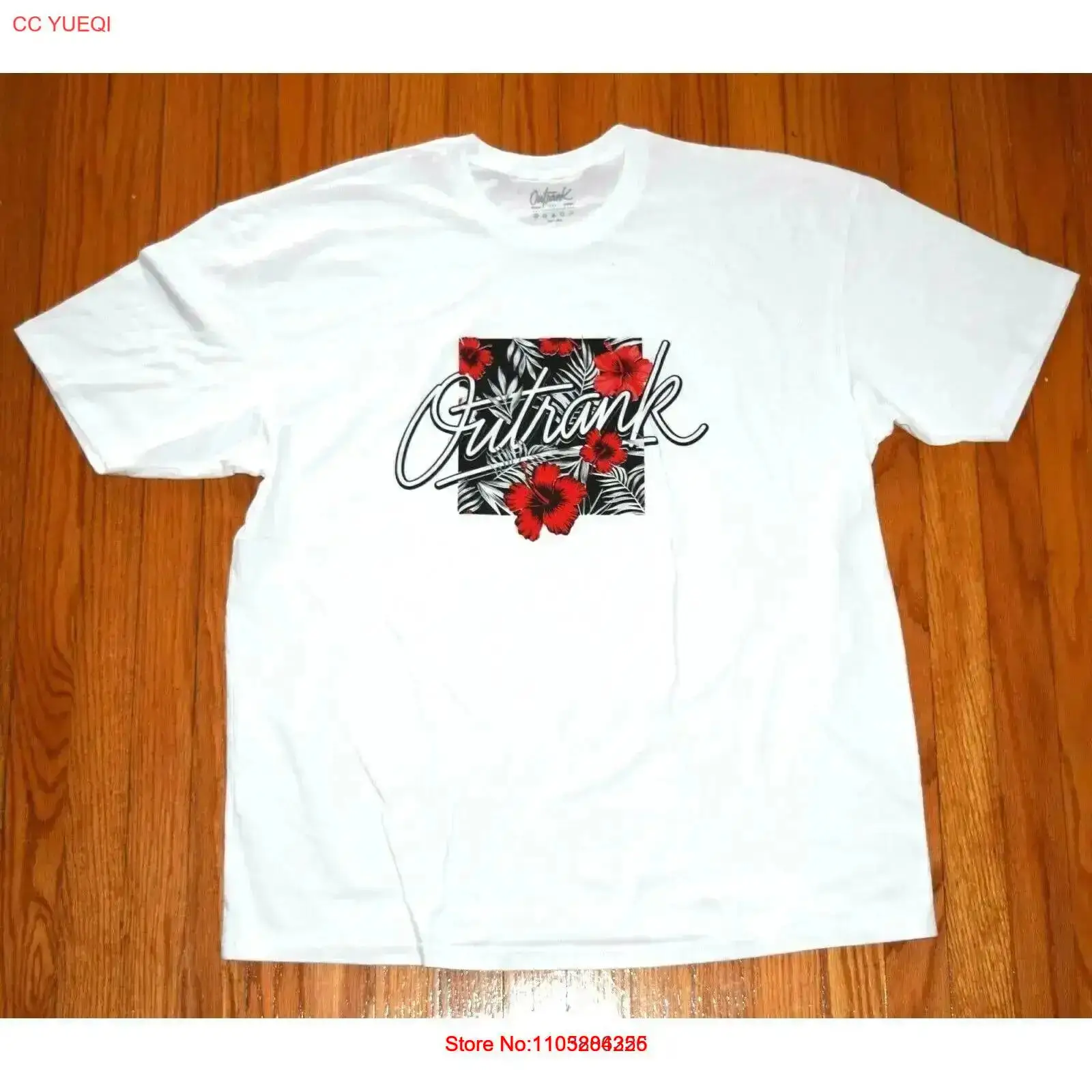 Streetwear Brand With Flowers - تي شيرت رجالي أبيض مقاس 2XL