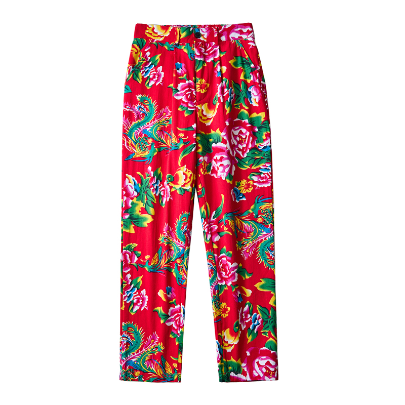 Streetwear Brand With Flowers - بنطال رياضي رجالي على الطراز الصيني