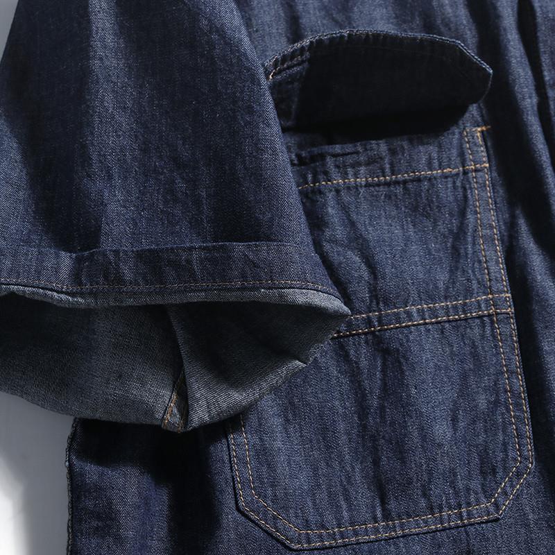 قميص دينيم رجالي فضفاض بأسلوب  - مراجعة Streetwear Brand Japanese وسعره