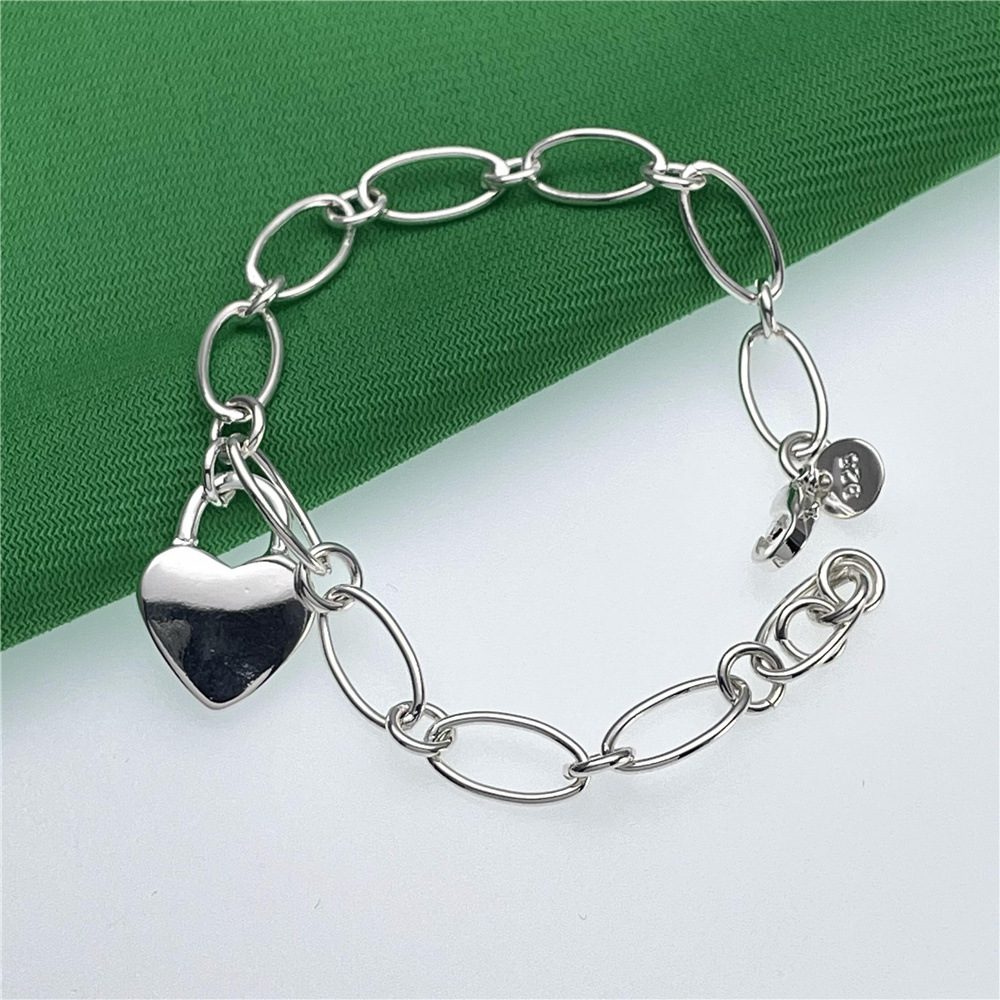 أساور فضة عيار 925 بتصميم قلب  - مراجعة Streetwear Brand Jewelry وسعره