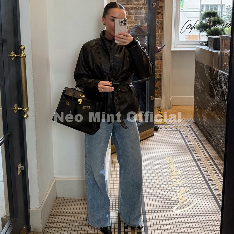 معطف نسائي عصري من الجلد الصنا - مراجعة Streetwear Brand Fashion وسعره